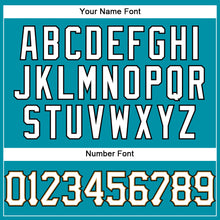 Load image into Gallery viewer, Custom Teal White Pinstripe White-Old Gold Authentic  Basketball Jersey
