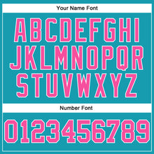 Load image into Gallery viewer, Custom Teal Pink-White Authentic Throwback Basketball Jersey
