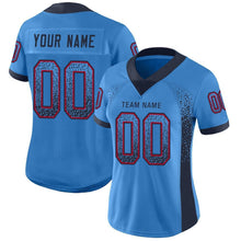 Load image into Gallery viewer, Custom Powder Blue Navy-Red Mesh Drift Fashion Football Jersey
