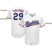 Load image into Gallery viewer, Custom White Royal-Red Baseball Jersey
