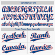 Load image into Gallery viewer, Custom White Royal-Red Baseball Jersey
