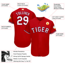 Load image into Gallery viewer, Custom Red White-Royal Baseball Jersey
