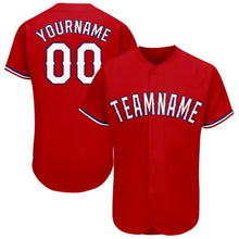 Load image into Gallery viewer, Custom Red White-Royal Baseball Jersey
