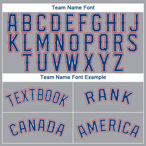 Custom Gray Royal-Red Baseball Jersey