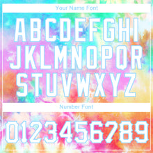 Load image into Gallery viewer, Custom Tie Dye White-Light Blue 3D Rainbow Authentic Baseball Jersey
