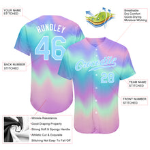 Load image into Gallery viewer, Custom Tie Dye Light Blue-White 3D Authentic Baseball Jersey
