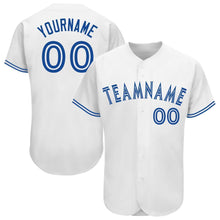 Load image into Gallery viewer, Custom White Royal Baseball Jersey
