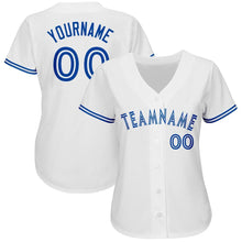 Load image into Gallery viewer, Custom White Royal Baseball Jersey
