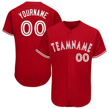 Load image into Gallery viewer, Custom Red White Baseball Jersey
