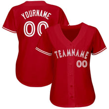 Load image into Gallery viewer, Custom Red White Baseball Jersey
