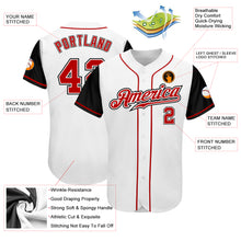 Load image into Gallery viewer, Custom White Red-Black Authentic Two Tone Baseball Jersey

