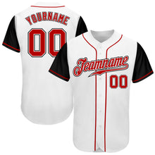 Load image into Gallery viewer, Custom White Red-Black Authentic Two Tone Baseball Jersey
