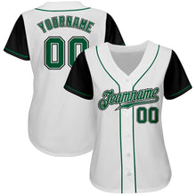 Load image into Gallery viewer, Custom White Kelly Green-Black Authentic Two Tone Baseball Jersey
