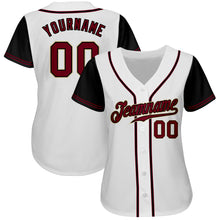 Load image into Gallery viewer, Custom White Crimson-Black Authentic Two Tone Baseball Jersey
