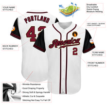 Load image into Gallery viewer, Custom White Crimson-Black Authentic Two Tone Baseball Jersey
