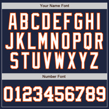 Load image into Gallery viewer, Custom Navy White-Orange Authentic Two Tone Baseball Jersey
