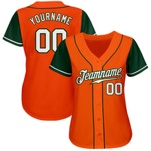 Load image into Gallery viewer, Custom Orange White-Green Authentic Two Tone Baseball Jersey
