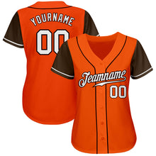 Load image into Gallery viewer, Custom Orange White-Brown Authentic Two Tone Baseball Jersey
