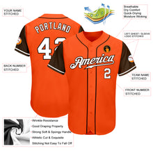 Load image into Gallery viewer, Custom Orange White-Brown Authentic Two Tone Baseball Jersey
