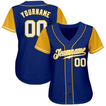 Load image into Gallery viewer, Custom Royal White-Gold Authentic Two Tone Baseball Jersey
