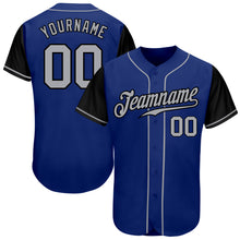 Load image into Gallery viewer, Custom Royal Gray-Black Authentic Two Tone Baseball Jersey
