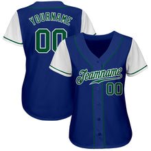 Load image into Gallery viewer, Custom Royal Kelly Green-White Authentic Two Tone Baseball Jersey
