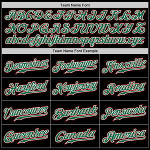 Custom Black Kelly Green-Red Authentic Two Tone Baseball Jersey