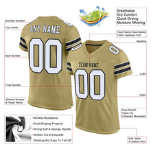 Load image into Gallery viewer, Custom Vegas Gold White-Black Mesh Authentic Football Jersey
