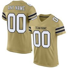 Load image into Gallery viewer, Custom Vegas Gold White-Black Mesh Authentic Football Jersey
