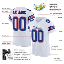 Load image into Gallery viewer, Custom White Royal-Red Mesh Authentic Football Jersey
