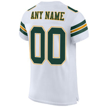 Load image into Gallery viewer, Custom White Green-Gold Mesh Authentic Football Jersey
