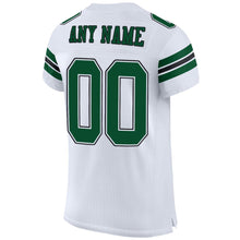 Load image into Gallery viewer, Custom White Grass Green-Black Mesh Authentic Football Jersey
