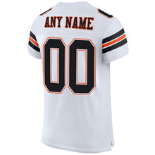 Load image into Gallery viewer, Custom White Black-Orange Mesh Authentic Football Jersey
