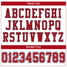 Load image into Gallery viewer, Custom White Red-Navy Mesh Authentic Football Jersey
