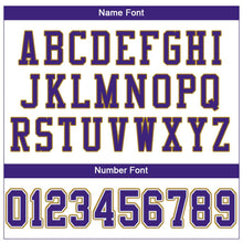 Load image into Gallery viewer, Custom White Purple-Old Gold Mesh Authentic Football Jersey
