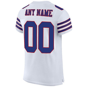 Custom White Royal-Red Mesh Authentic Football Jersey