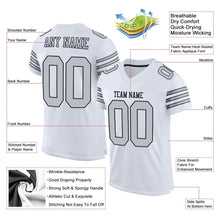 Load image into Gallery viewer, Custom White Silver-Black Mesh Authentic Football Jersey
