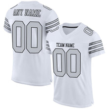 Load image into Gallery viewer, Custom White Silver-Black Mesh Authentic Football Jersey
