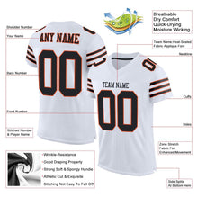 Load image into Gallery viewer, Custom White Black-Orange Mesh Authentic Football Jersey
