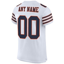 Load image into Gallery viewer, Custom White Navy-Orange Mesh Authentic Football Jersey
