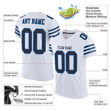 Load image into Gallery viewer, Custom White Navy-Powder Blue Mesh Authentic Football Jersey
