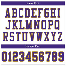 Load image into Gallery viewer, Custom White Purple-Old Gold Mesh Authentic Football Jersey
