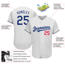 Load image into Gallery viewer, Custom White Royal-Red Authentic Baseball Jersey
