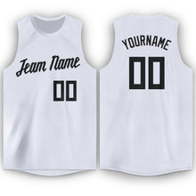 Load image into Gallery viewer, Custom White Black Round Neck Basketball Jersey
