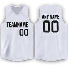 Load image into Gallery viewer, Custom White Black V-Neck Basketball Jersey
