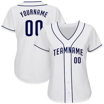 Custom White Navy Authentic Baseball Jersey