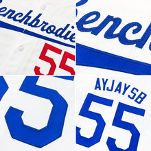 Load image into Gallery viewer, Custom White Navy Authentic Baseball Jersey

