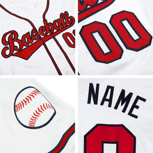 Load image into Gallery viewer, Custom White Black-Powder Blue Authentic Baseball Jersey
