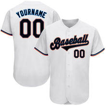 Load image into Gallery viewer, Custom White Black-Powder Blue Authentic Baseball Jersey
