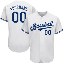 Load image into Gallery viewer, Custom White Royal Authentic Baseball Jersey
